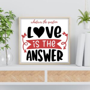 love is the answer - black printable poster
