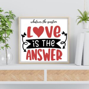 love is the answer - red printable poster